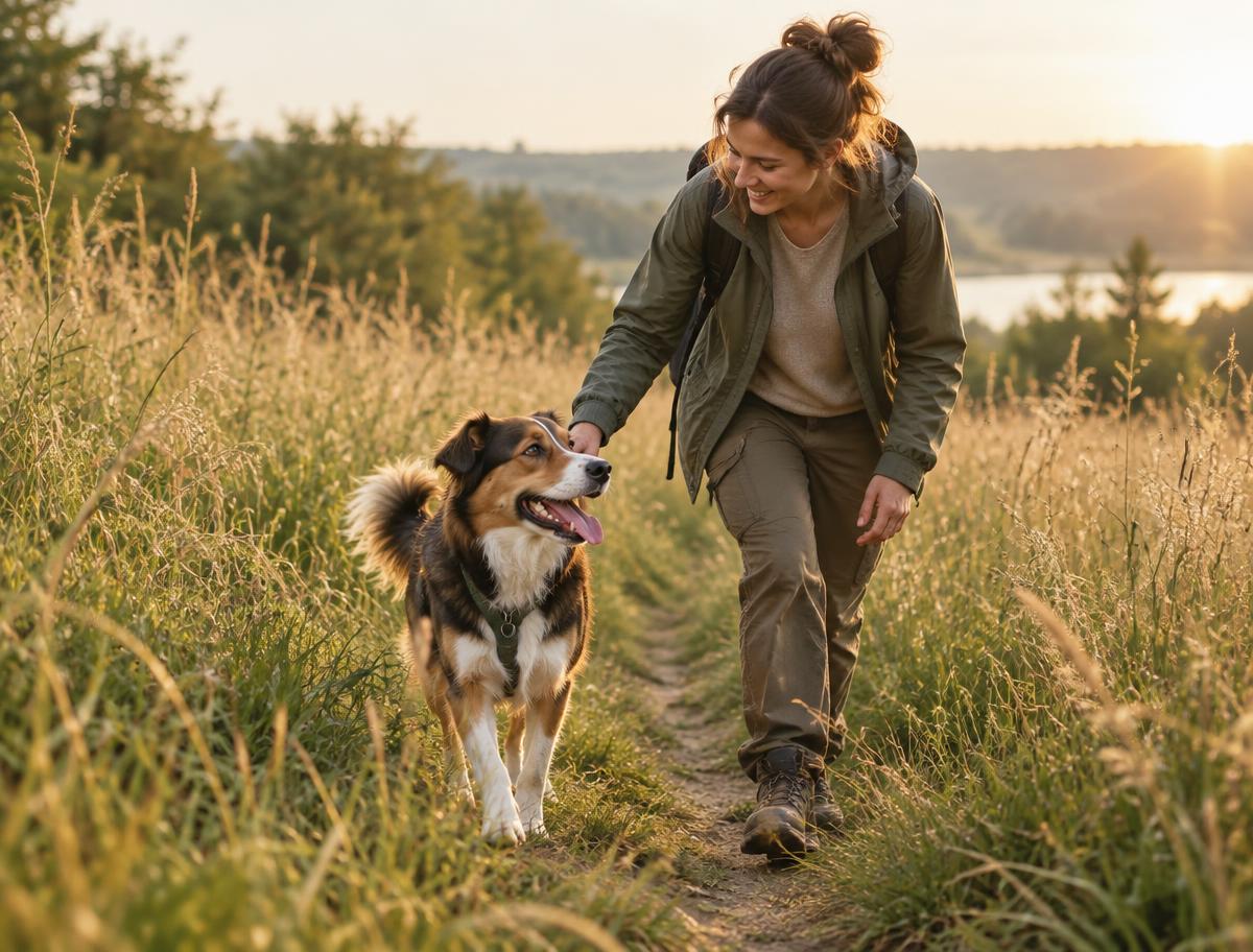Promenade personnalisée d’un chien dans la nature